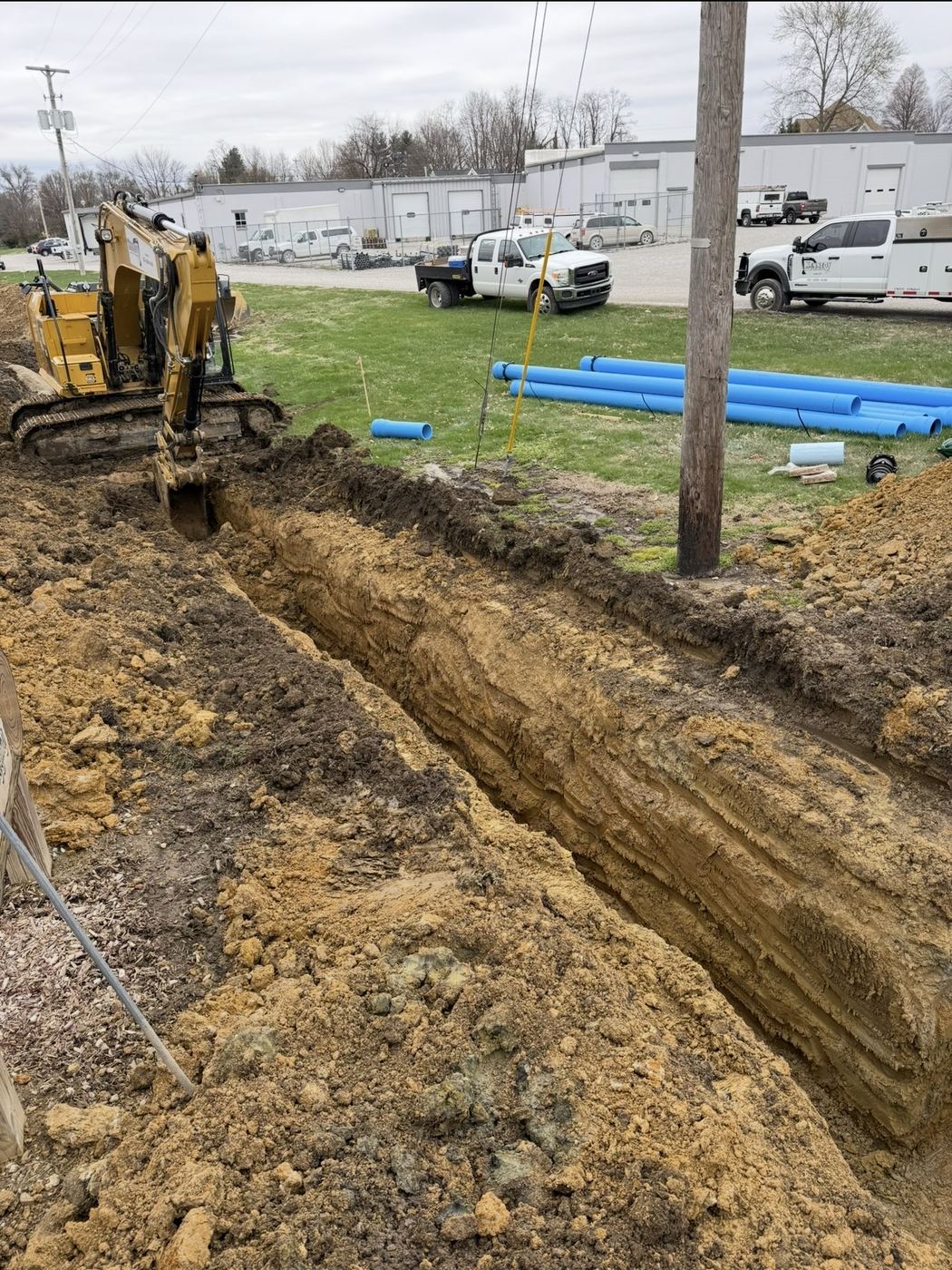 Water line trenching